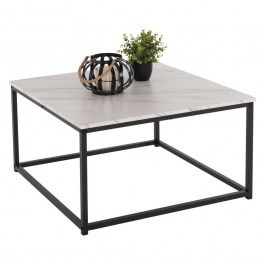 Living Room Table Braylen HM8942.12 Square 75x75x43cm Marble Face White WHITE