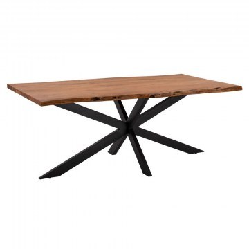 Τραπέζι Montana Superior HM8716.11 200x106x77cm 4cm Μασίφ Ξύλο Natural-Black