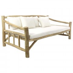 Sofa HM9339 210x100x80cm From Solid Wood Teak Natural-White