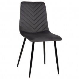 Chair Latrell HM8587.01 43x54x88cm With Black Metal Legs Velvet Grey GREY