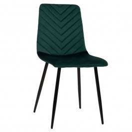 Chair Latrell HM8587.03 43x54x88cm With Black Metal Legs Velvet Dark Green DARK GREEN