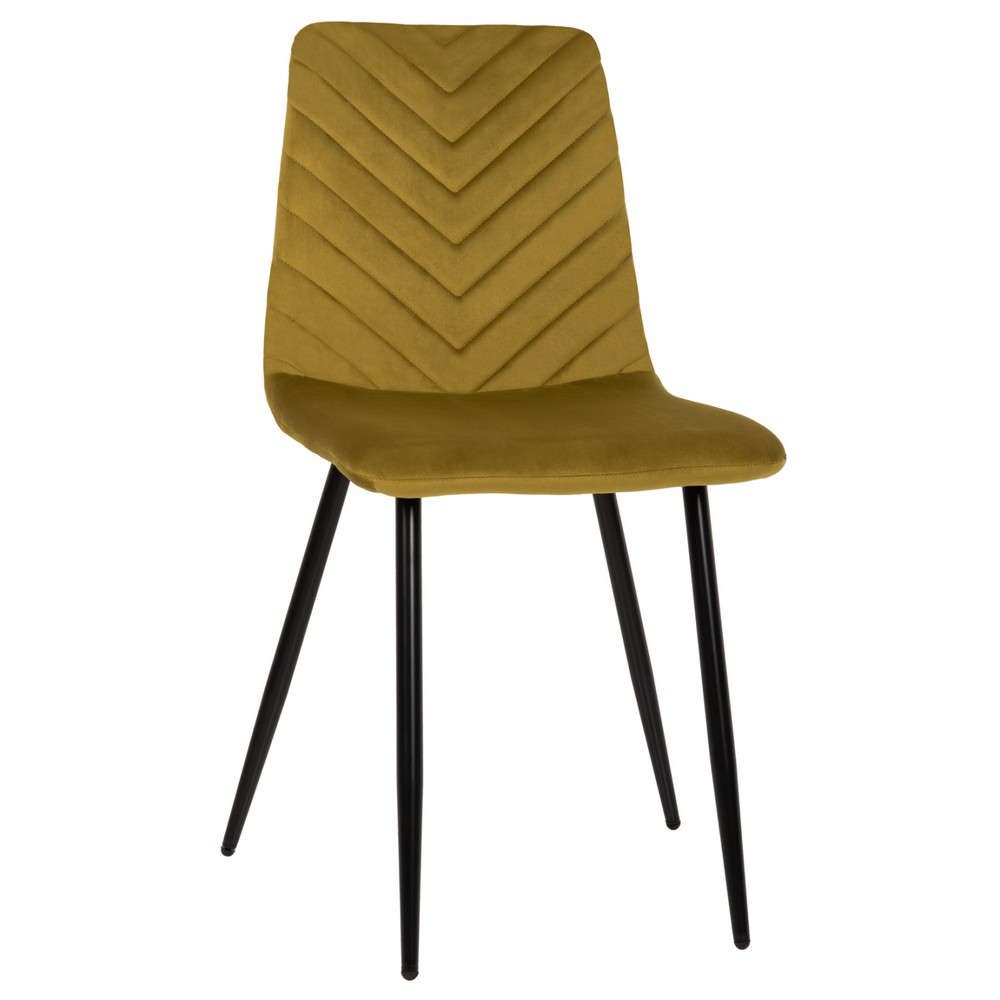 Καρέκλα Latrell HM8587.07 43x54x88cm Με Μαύρα Μεταλλικά Πόδια Βελούδο Olive