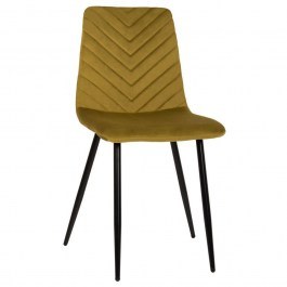 Chair Latrell HM8587.07 43x54x88cm With Black Metal Legs Velvet Olive OLIVE