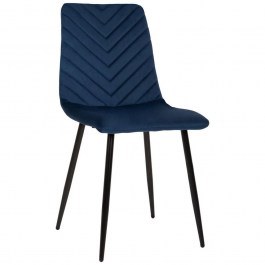Chair Latrell HM8587.08 43x54x88cm With Metal Legs Blue-Black BLUE