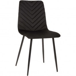 Chair Latrell HM8587.04 43x54x88cm With Black Metal Legs Velvet Black BLACK