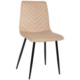 Chair Latrell HM8587.05 43x54x88cm With Black Metal Legs Velvet Ecru ECRU