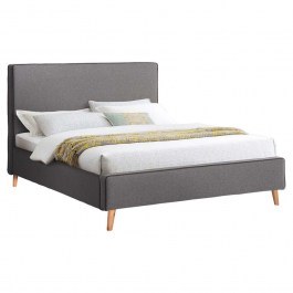 Κρεβάτι Indra HM662.01 Για Στρώμα 160x200cm Ρέλι Dark Grey & Ύφασμα Grey GREY