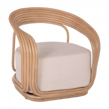 Πολυθρόνα Duchess HM9478 Με Μαξιλάρι 81x59x70cm Από Rattan Natural-Beige