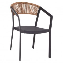 Armchair HM5891.01 56x60x81,5cm Beige Rattan Textline Anthracite ANTHRACITE