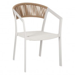 Armchair HM5891.02 56x60x81,5cm Beige Rattan Textline White WHITE