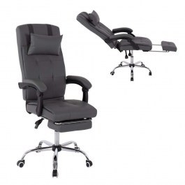 Armchair Office Managerial HM1057.20 With Collapsible Footstool 58x71x128cm Grey GREY