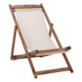 Σεζλόνγκ Λήμνος HM11707.60T 55,5x97x105cm Μασίφ Οξιά Εμποτισμού Walnut Με Pvc 2x1 Ecru WALNUT-ECRU