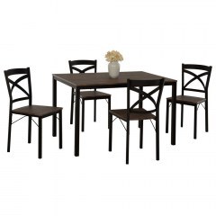 Dinning Room (Set 5Pcs) Goose HM9530.01 120x80x75cm Walnut-Black