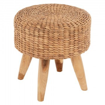 Stool Jim HM7824 Wicker Seat D43x43cm Wood Teak Natural