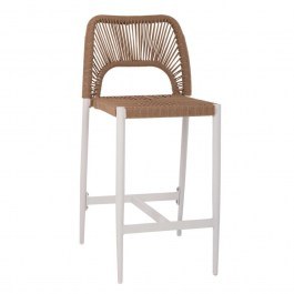 Bar Stool HM5920.01 Medium Height 46x58x95cm White-Beige WHITE-BEIGE
