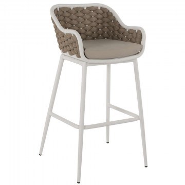 Σκαμπό Μπαρ HM5862.02 50x51x103cm Σχοινί Beige-White