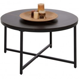 Τραπέζι Σαλονιού HM9420.03 Φ80x48,5cm Marble Effect Black BLACK