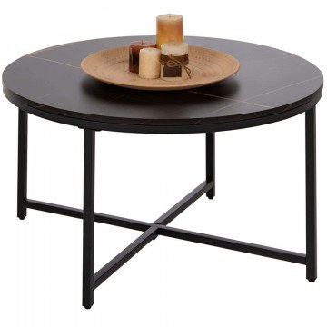 Τραπέζι Σαλονιού HM9420.03 Φ80x48,5cm Marble Effect Black