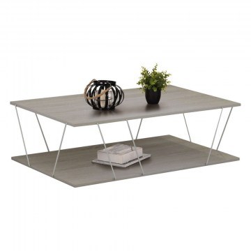 Table Living Room Tars HM8927.14 With White Metal Rods 120x50x30cm Sonoma