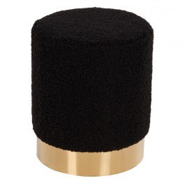 Σκαμπό Levy HM8408.24 Μπουκλέ 35x42cm Black-Gold BLACK
