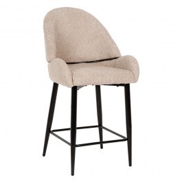 Stool Bar HM8586.02 55x62x105cm Medium Height With Curl Fabric Ecru ECRU