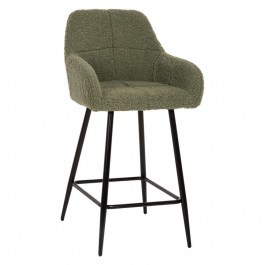 Stool Bar Strike HM8592.03 Medium Height 50x50x94,5cm With Fabric Teddy Green GREEN