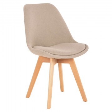 Καρέκλα Vegas HM0033.54 48x58x80cm Με Πόδια Οξιάς & Ύφασμα Beige