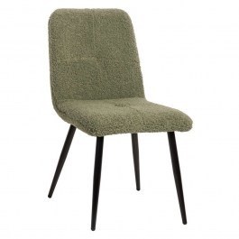 Chair Shelly HM8590.03 48x64x87cm With Black Metal Legs & Fabric Teddy Mint MINT