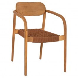 Armchair Oslo HM9636.01 55x54x80cm Wood-Rope Teak-Brown BROWN