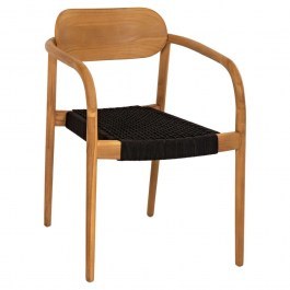 Armchair Oslo HM9636.02 55x54x80cm Wood-Rope Teak-Black BLACK