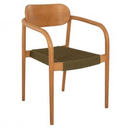 Armchair Oslo HM9636.05 55x54x80cm Wood-Rope Teak-Green GREEN