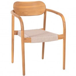 Armchair Oslo HM9636.07 55x54x80cm Wood-Rope Natural-Beige BEIGE