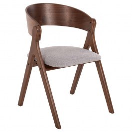Καρέκλα Nekker HM9739.01 56x55x78cm Ύφασμα & Rubberwood Walnut-Grey GREY