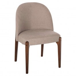 Καρέκλα Τραπεζαρίας Rammer HM9744.02 57x55x86cm Ύφασμα & Rubberwood Walnut-Ecru ECRU