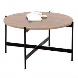 Living Room Table HM9588.03 D80x45cm With Black Metal Base Sonoma SONOMA