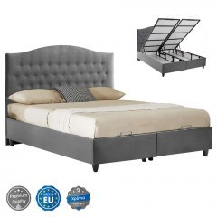 Bed Malena HM624.10 With Storage Space For Mattress 160x200cm Velvet Grey