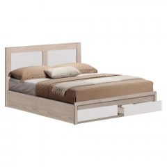 Κρεβάτι Capri HM665.06 Με 2 Συρτάρια Για Στρώμα 120x200cm Μελαμίνη Sonoma-White