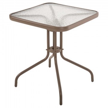Table Figo HM5035.04 With Glass Surface 60x60x70cm Champagne