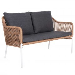 Sofa Baffin HM6054.01 Two-Seater With Cushions White-Beige-Grey