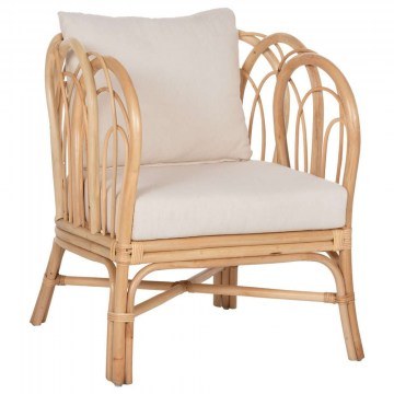 Πολυθρόνα Estor HM9817 78x75x92cm Natural-White