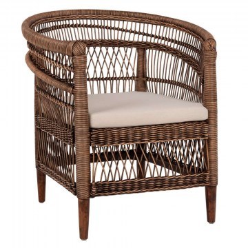 Πολυθρόνα Malawi HM9635.01 80x70x86cm Με Μαξιλάρι Brown-White