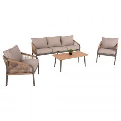 Garden Lounge (Set 4Pcs) Drimm HM6056.04 With Cushions Champagne-Beige