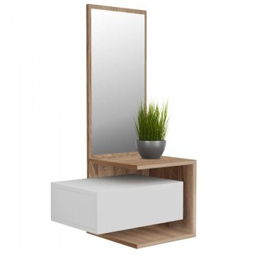 Έπιπλο Εισόδου Με Καθρέπτη Meara HM8984.14 49,1x31,3x90cm Sonoma-White