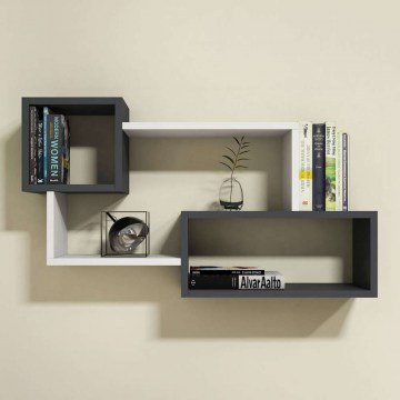 Wall Shelf Tanner HM8948.12 90,5x20x51cm Grey-White