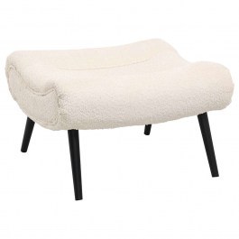 Σκαμπό - Υποπόδιο Kemba HM9606.06 68x58x40cm Με Πόδια Και Μπουκλέ Ύφασμα Ecru ECRU