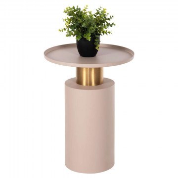 Side Table Punjab HM4239.03 D36x47cm Ecru-Gold