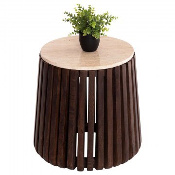 Auxiliary Table Krest HM9711 D50x50cm From Massif Acacia Brown
