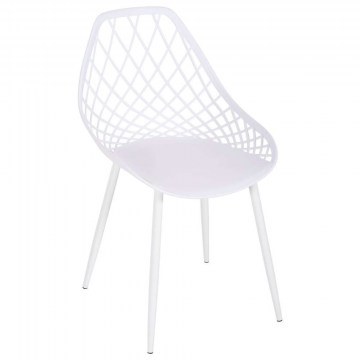 Καρέκλα Lio HM9524.11 52x53x82cm Με Μεταλλικά Πόδια White