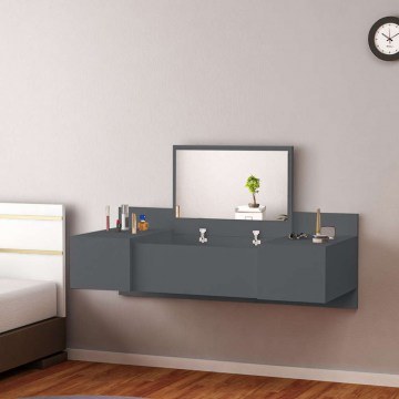 Κρεμαστή Τουαλέτα Linde HM8960.12 Με Καθρέπτη 100x39x33cm Anthracite