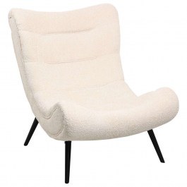 Armchair Brym HM9605.06 97x80x100cm With Wooden Legs & Buckles Fabric Ecru-Black ECRU